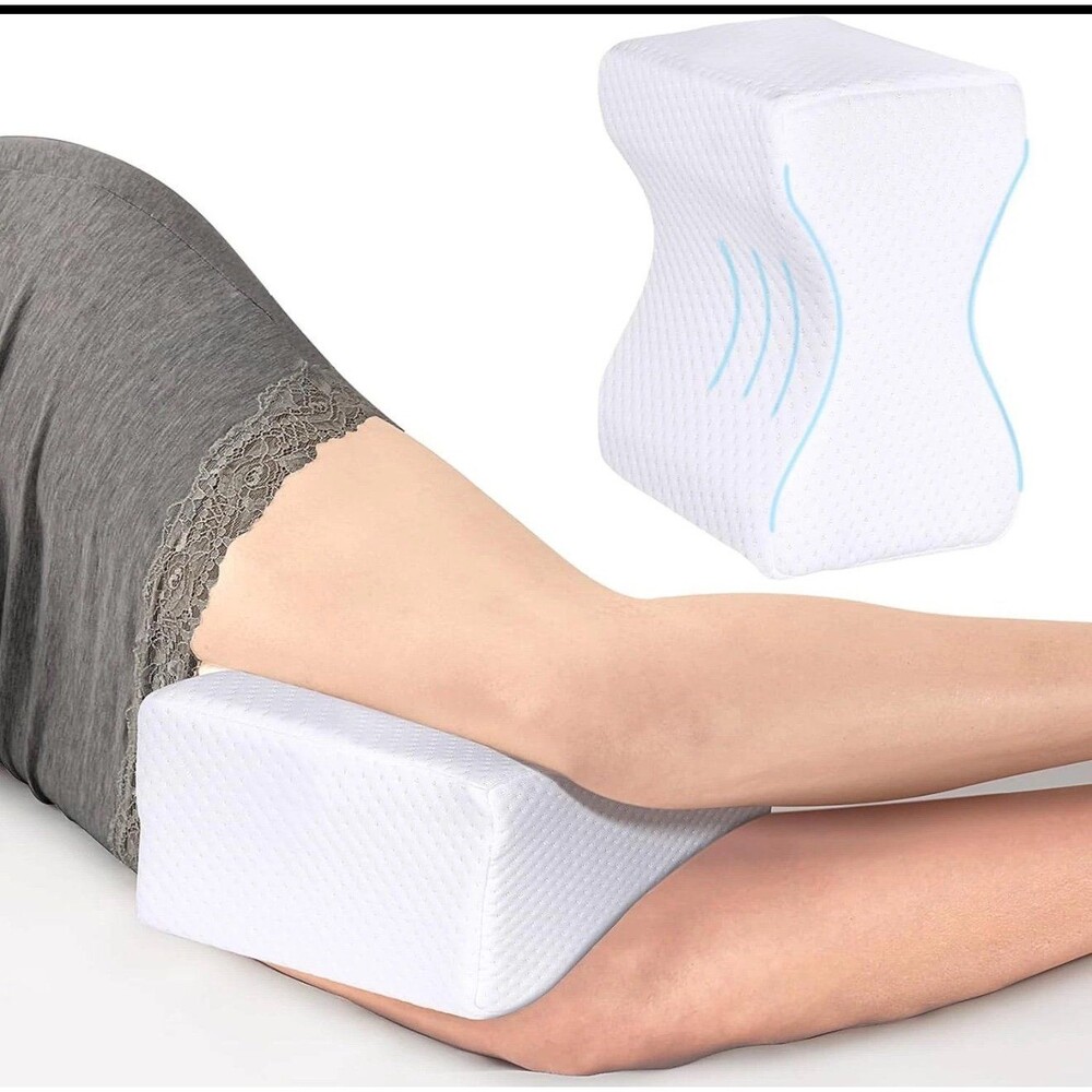 Side Sleeper Knee Pillow for Sciatica & Joint Pain Relief w/ Spine Support, GREY
